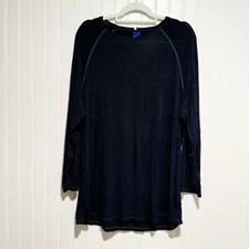 Kit Ace Long Sleeve Tee Shirt Navy Blue Mens Large