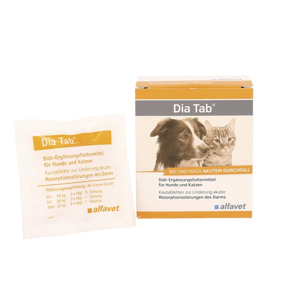 Alfavet Dia Tab 18 Kautabletten vom Tierarzt bei Durchfall Hund / Katze SPARPACK