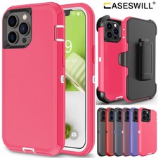 For iPhone Air 17 16 15 14 13 12 Pro Max Shockproof Belt Clip Holster Case Cover