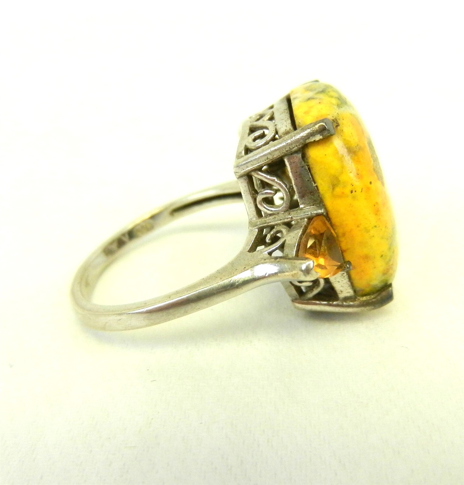 STS Sterling Statement Ring Bright Yellow Serpent… - image 4