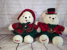 vtg Christmas Teddy Bear Set 1993 Kmart 150th Anniversary Charles Dickens 22" S1