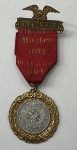 1903 Firemen’s Association Muster Foresters of America Ribbon Medal Fire Fighter