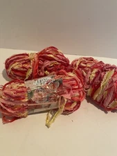 Yarn Bee Jewelsong Color Spiced Jewel Multicolored Ribbon Yarn 3 Skeins