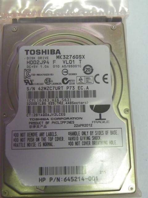 Hard Disk Toshiba MK3276GSX 320 GB - 2.5 Pollici, 5400 RPM, SATA, Per Interni - Foto 7