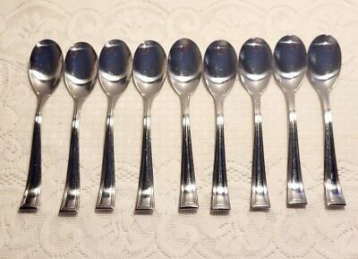 Hampton Silversmiths Stainless China 200 Teaspoons Set Of 9 Rare Htf Pattern 