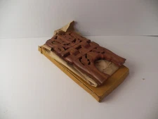 Folding Wooden Book Bible Holder Cookbook Stand - Hand Carved India