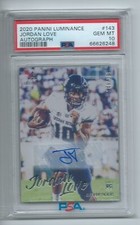 JORDAN LOVE 2020 PANINI LUMINANCE AUTO RC #D 148/299 PSA 10 GEM MINT 
