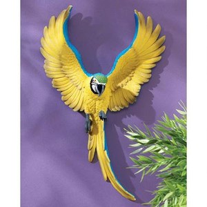 Taste of the Tropics Tropical Vibrant Colored Flying Macaw Parrot Wall Statue | eBay