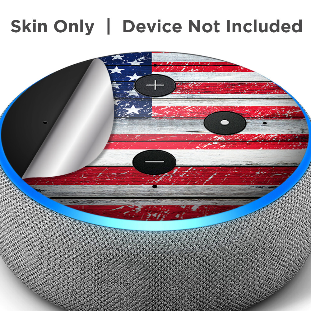 Autocollant Vinyle Pour Amazon Echo Dot 3ème Génération - Motif Drapeau Américain En Détresse - Neuf