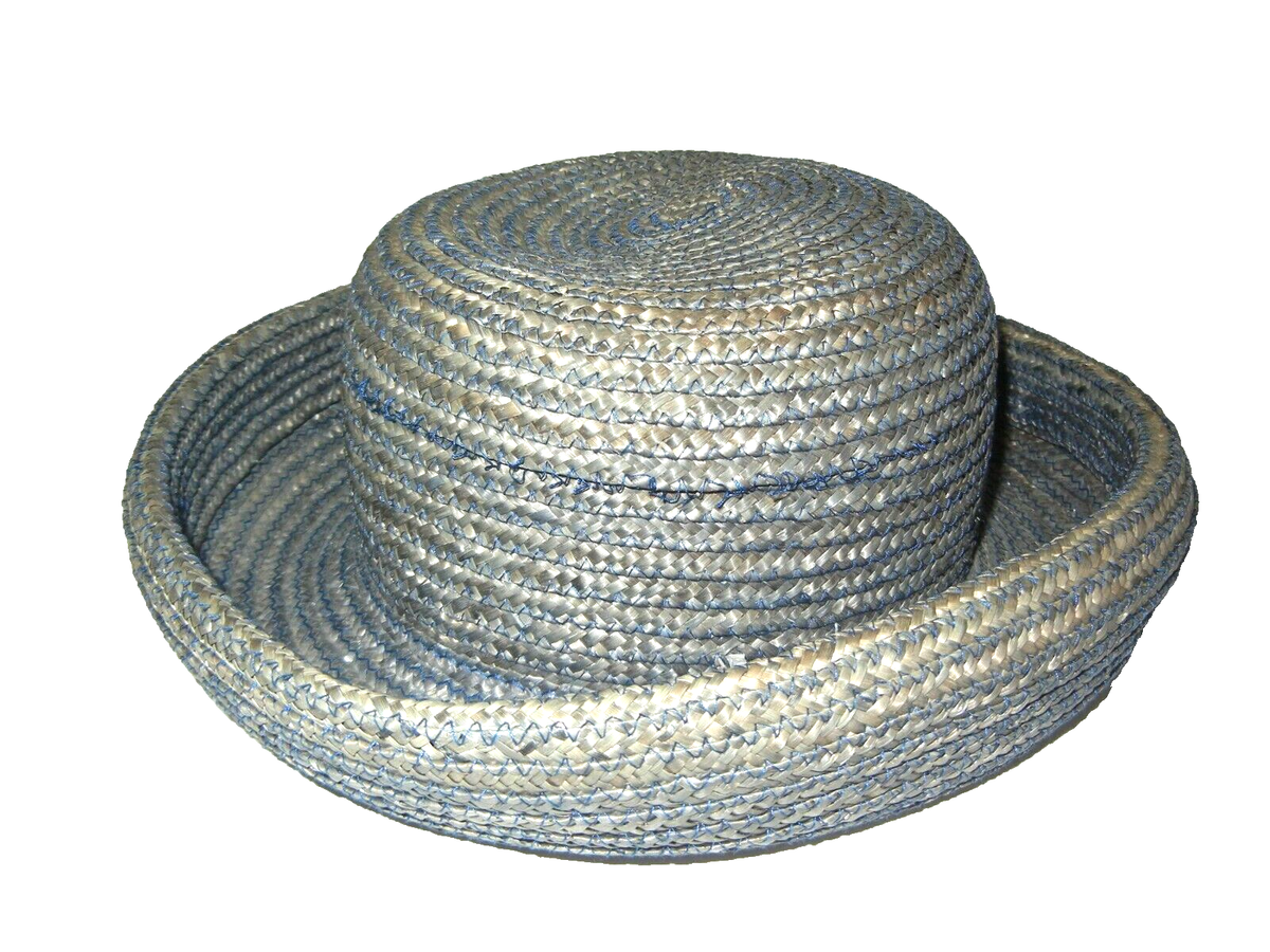 Laura Ashley Straw Hat Straw Boater, Laura Ashley Hat, Vintage Hat, Striped Ribbon  main image 3