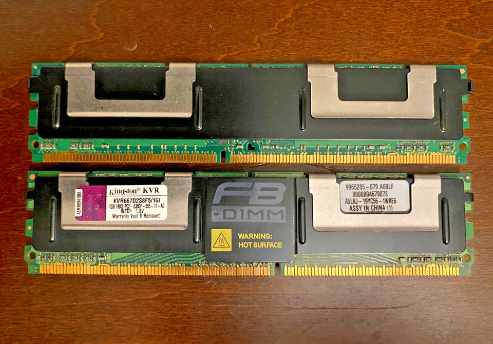 Kingston ValueRAM 3 GB (3 x 1 GB) 1RX8 PC2-5300F CL5 FBDIMM (KVR667D2S8F5/1GI) - Image 2 of 4
