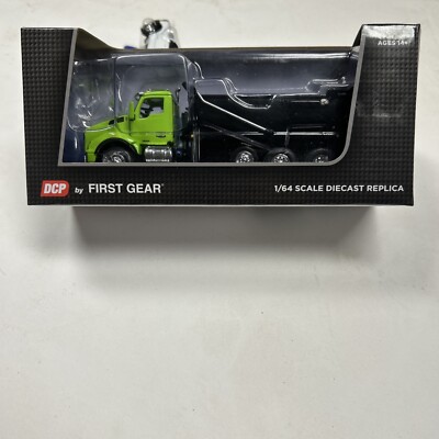 Kenworth T880 Day Cab  Dump Truck Lime Green & Black 1/64 Die-cast