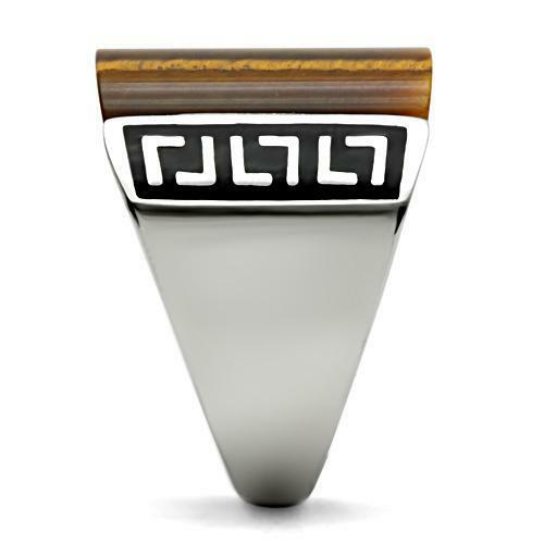 Impressive Semi-Precious Smoked Quartz Tiger's Eye Stainless Steel - Picture 4 of 5