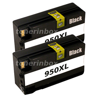 *2x Compatible 950XL Black Ink Cartridge For HP OfficeJet Pro 8620 8625 8630