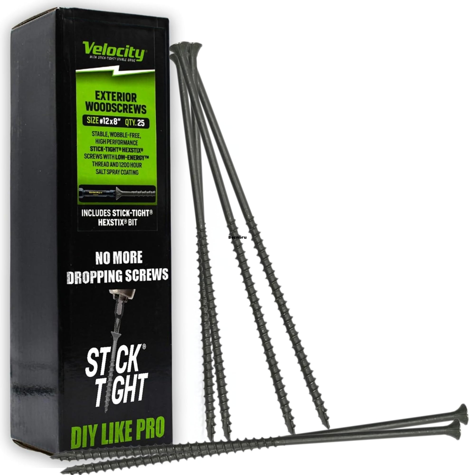 8 Inch #12 Wood Screws with T30 Torx Bit - Rust Resistant 25 Pack