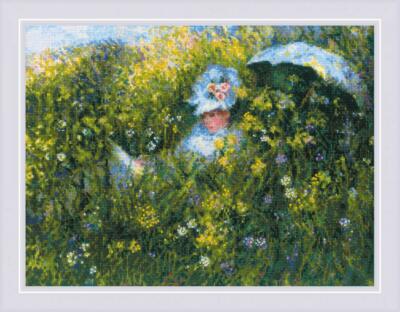 Counted Cross Stitch Kit RIOLIS 1850 In the Meadow after C. Monet's Painting