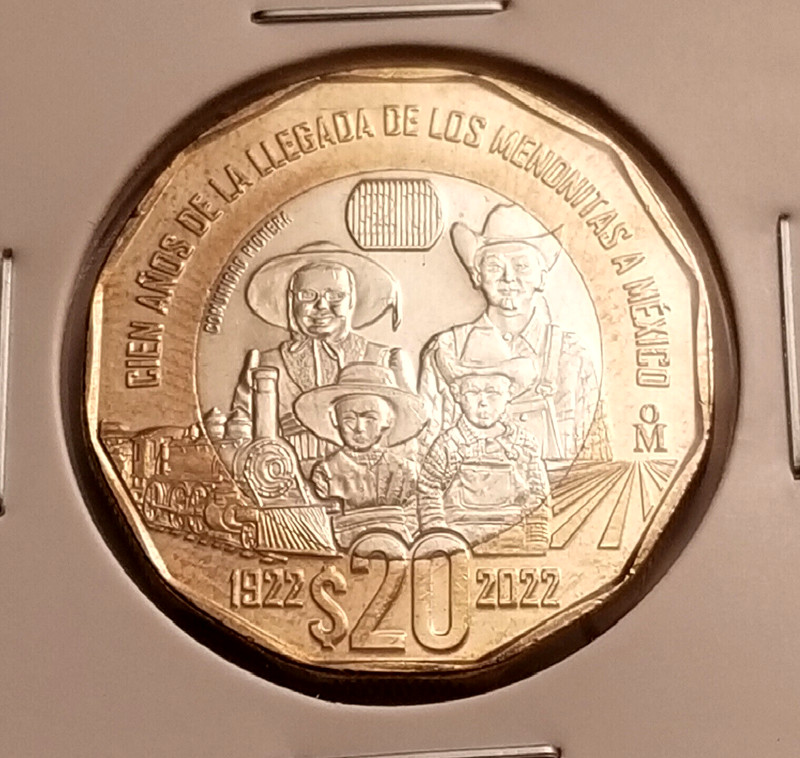 Mexico 20 Pesos 2022 Menonitas 100th anniversary of arrival in Mexico 1922-2022.