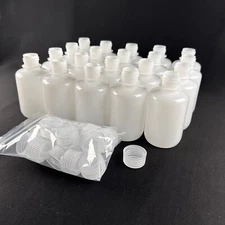 125ML 4OZ Narrow Mouth HDPE Plastic Reagent Bottles with Caps Pack of 20