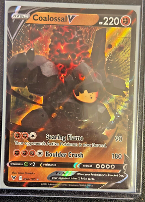coalossal v pokemon card value #173 Prices | Vivid Voltage [1FF] Searing Flame (90) Your opponents Active Pokmon is now Burned Pokemon TCG Coalossal V 98/185