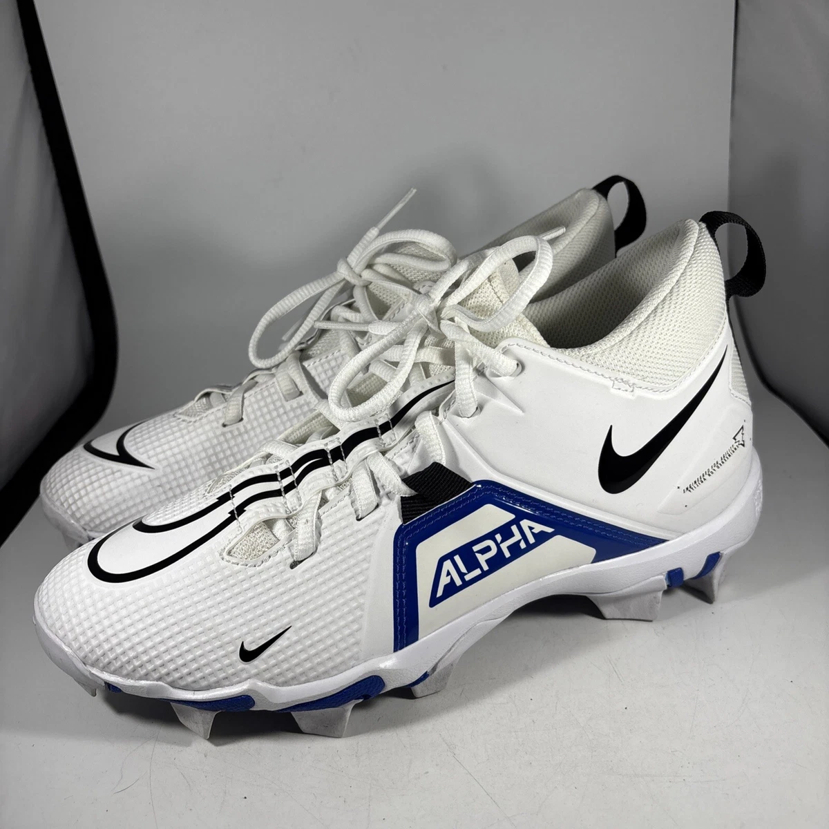 Nike Alpha Menace 3 Shark White Game Royal Football Cleats Sz 13.5 NWOT Nike Alpha Menace 3 Shark White Game Royal for Sale  main image 2