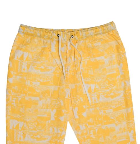 Mens Joggers Chino Pants Yellow Sailboats Drawstring Loose Harem Casual Large - Picture 4 of 6