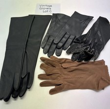 Vintage 1950s 1960s Glove Lot 4 Pairs Mixed Gloves Driving Kid Leather Opera C