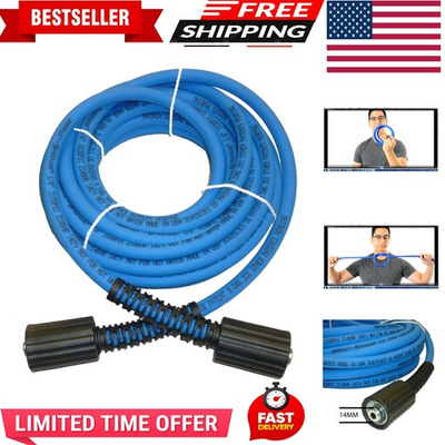 #ad UBERFLEX Kink Resistant Pressure Washer Hose 1 4quot; 3100 PSI with 2 22MM ... $60.34