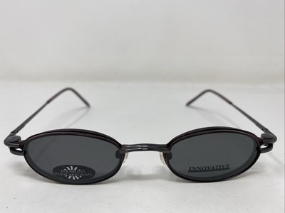 Innovative IMF368 Gunmetal/Wine 44-21-140 Eyeglasses Frame w/ Clip-on A918