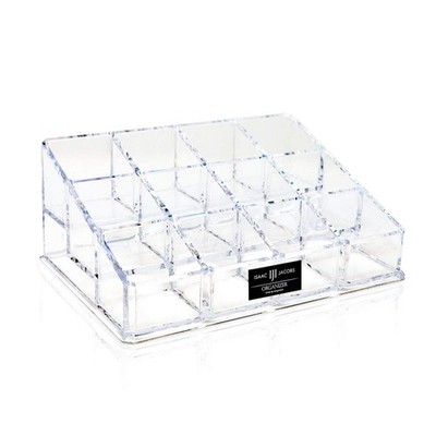 Clear Acrylic 12 Compartment Organizer for Makeup, 3 Rows (x4)