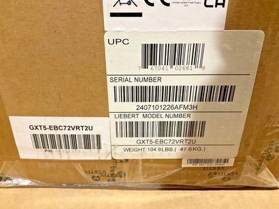 Liebert Battery Cabinet GXT5-3000 GXT5-EBC72VRT2U      SEALED    