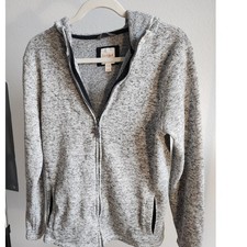 Cat Jack Kids XL 16 Gray Heathered Fleece Lined Zip Up Hoodie Jacket