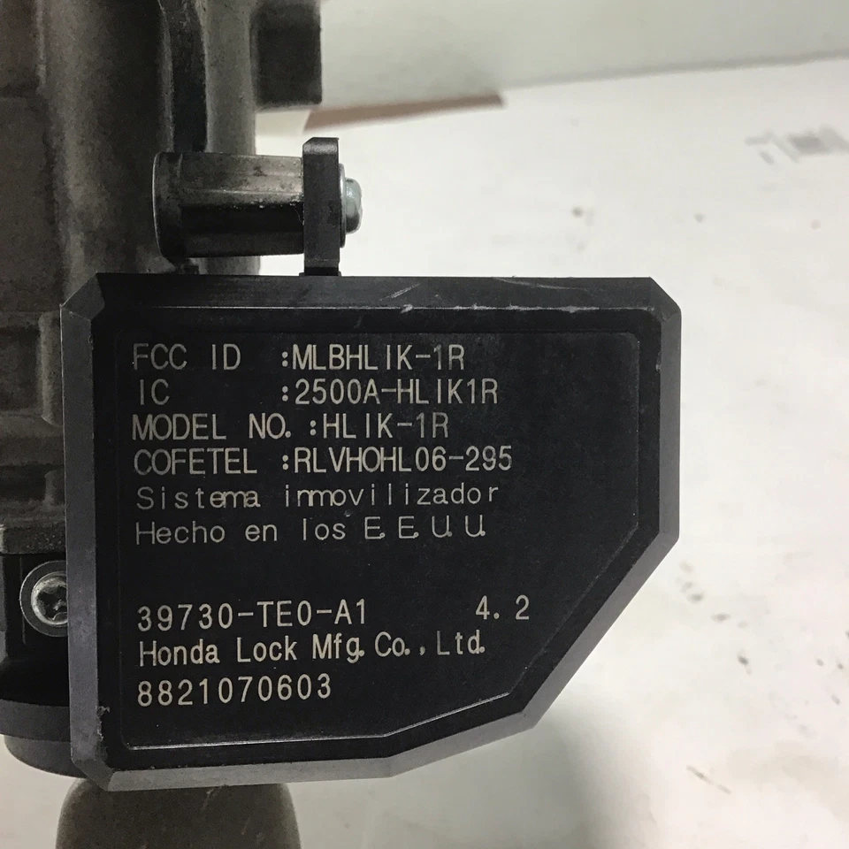 Honda CR-V 2007-2011 bloqueo de encendido con llaves e inmovilizador OEM 39730-SWA-A0 B206-09 Foto 3 de 4