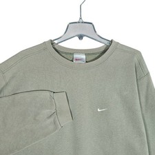 Vintage 90s Nike Crewneck Mens XL Green Embroidered Swoosh Logo Sweatshirt USA