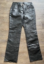 Vtg Harley Davidson Black Leather Pants Women  s Size 36/8 RN 103819 CA 03402