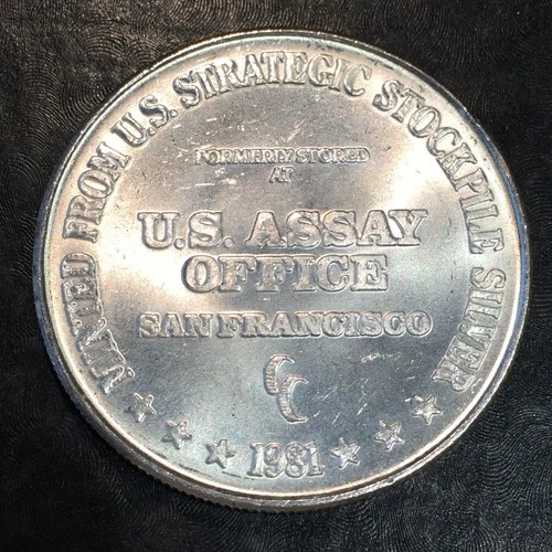 1981-CC 1oz Silver Bullion U S ASSAY OFFICE STRATEGIC We COMBINE SHIPPING #R870