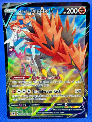 Galarian Zapdos V Trainer Gallery Pokemon Card Astral Radiance TG19