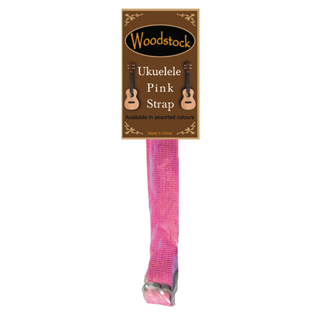 Woodstock Traditional Ukulele Strap Sling - Pink
