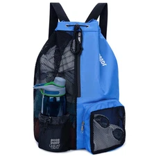 Mesh Drawstring Swim Backpack with Wet Pocket for Swimming Gym Workout Gear
