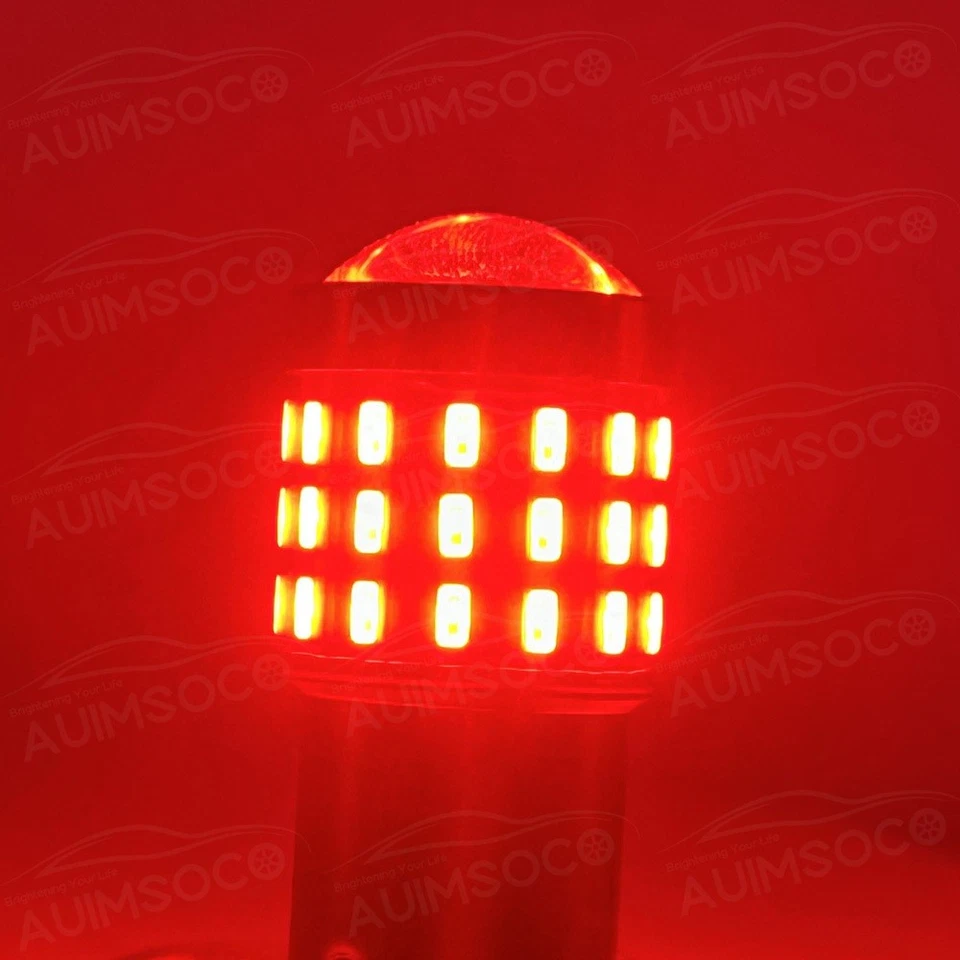 Par 1156 33-SMD LED Parada de freno trasero Respaldo Señal de giro inverso Bombillas Rojo Foto 2 de 4
