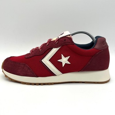 Converse Omega Trainer Shoes Mens 9.5 Red Burgundy Suede Mesh Sneakers Retro