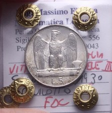 NL* VEIII Italia 5 LIRE ARGENTO AQUILOTTO 1930 FDC Perizia Filisina Massimo *1