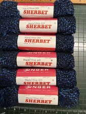 UNGER SHERBET Lot 6 six 1 oz Black Blue 78 Cot/22 Rayon Yarn Italy NOS VTG