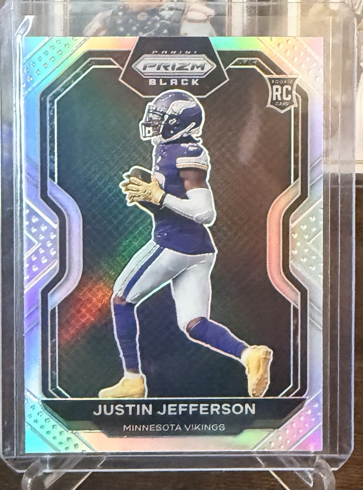 2020 Chronicles Justin Jefferson Prizm Black RC Silver #PB-9 Vikings
