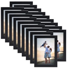 18 Packs 3.5x5 Black Multi Plastic Picture Frames Set with Plastic Cover for Fam