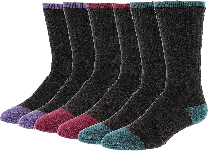 Actifi Women's Thermal Cabin Socks, Assorted Solids 3-Pack Gift Set, M/L