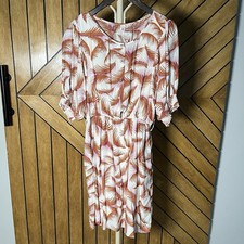 Anthropologie Nicole Shirtdress S Linen Puff Sleeve Feather Boho Peasant NO BELT