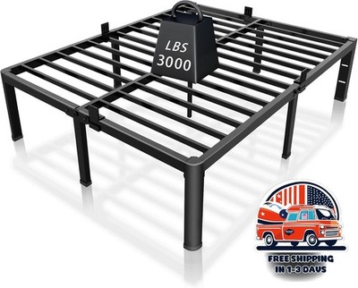 Estructura De Cama King Size De 14 Pulgadas Con Plataforma Metálica US NUEVO