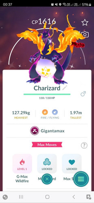 #ad Pokémon Go Shiny Gigantamax Charizard Mini PTC $2.90