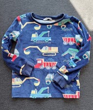 M&S Pajama top Boys 116cm  Blue construction diggers Light Soft Stretchy Comfy
