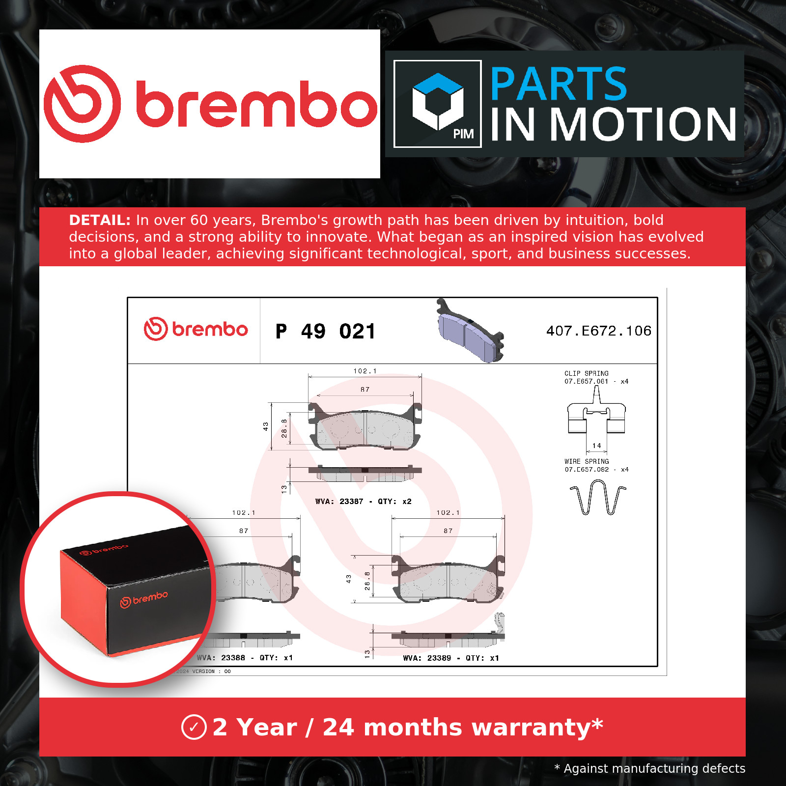 Brake Pads Set fits MAZDA MX5 Mk1, Mk2 1.8 Rear 93 to 03 Brembo 1U002648Z New